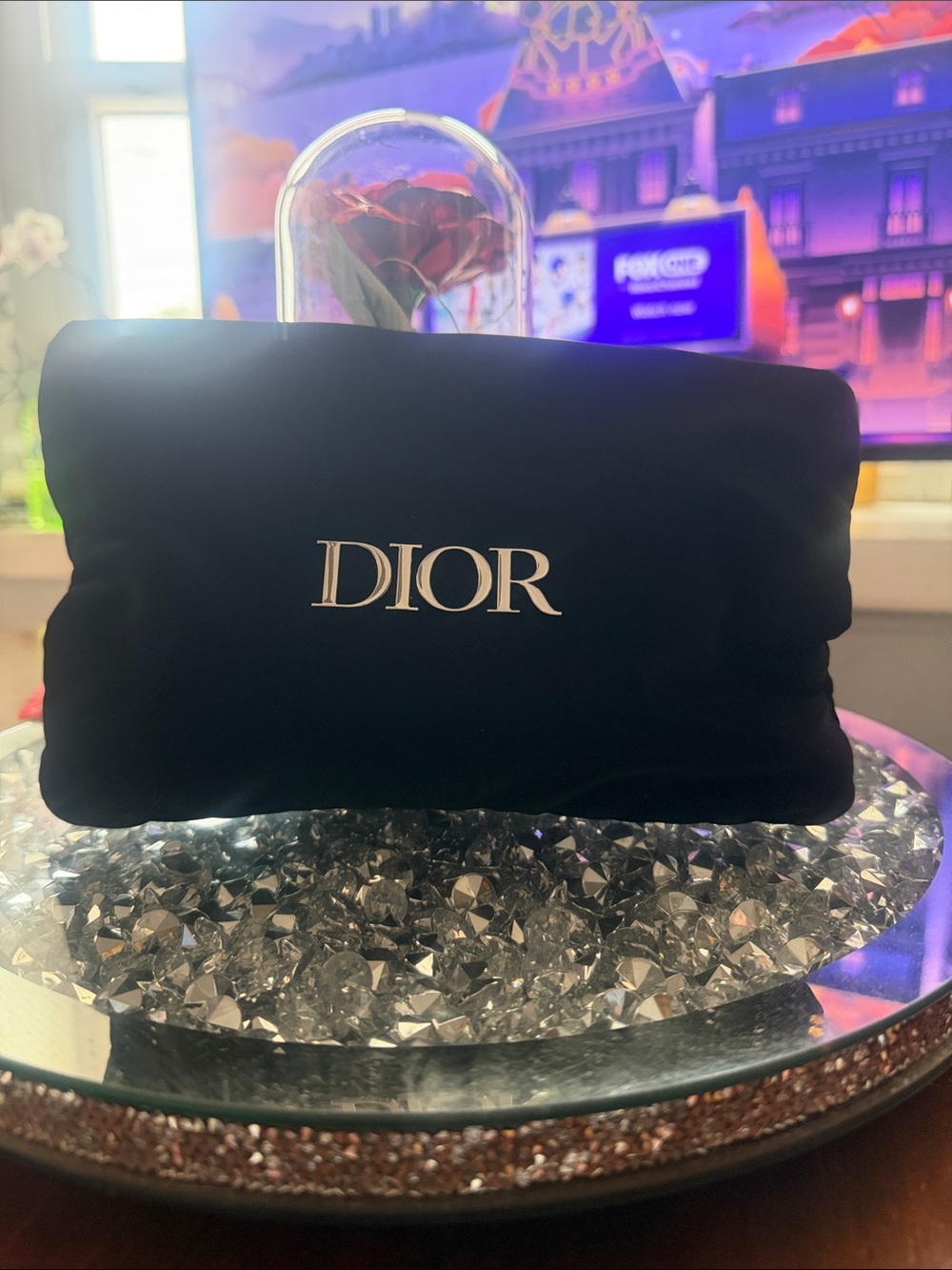 Dior beauty Black Clutch with Silver Logo Plate